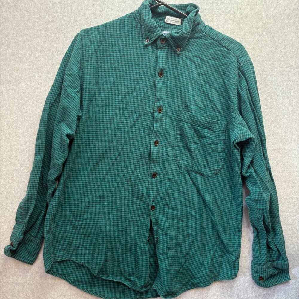 Vintage Northwest Green and Black Plaid Flannel Shirt Men’s L